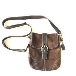 Coach suede buckle crossbody